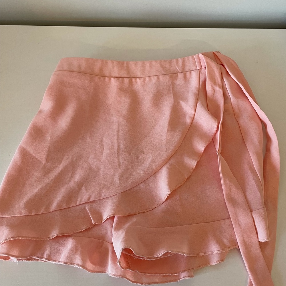 Pink Chiffon Wrap Skort